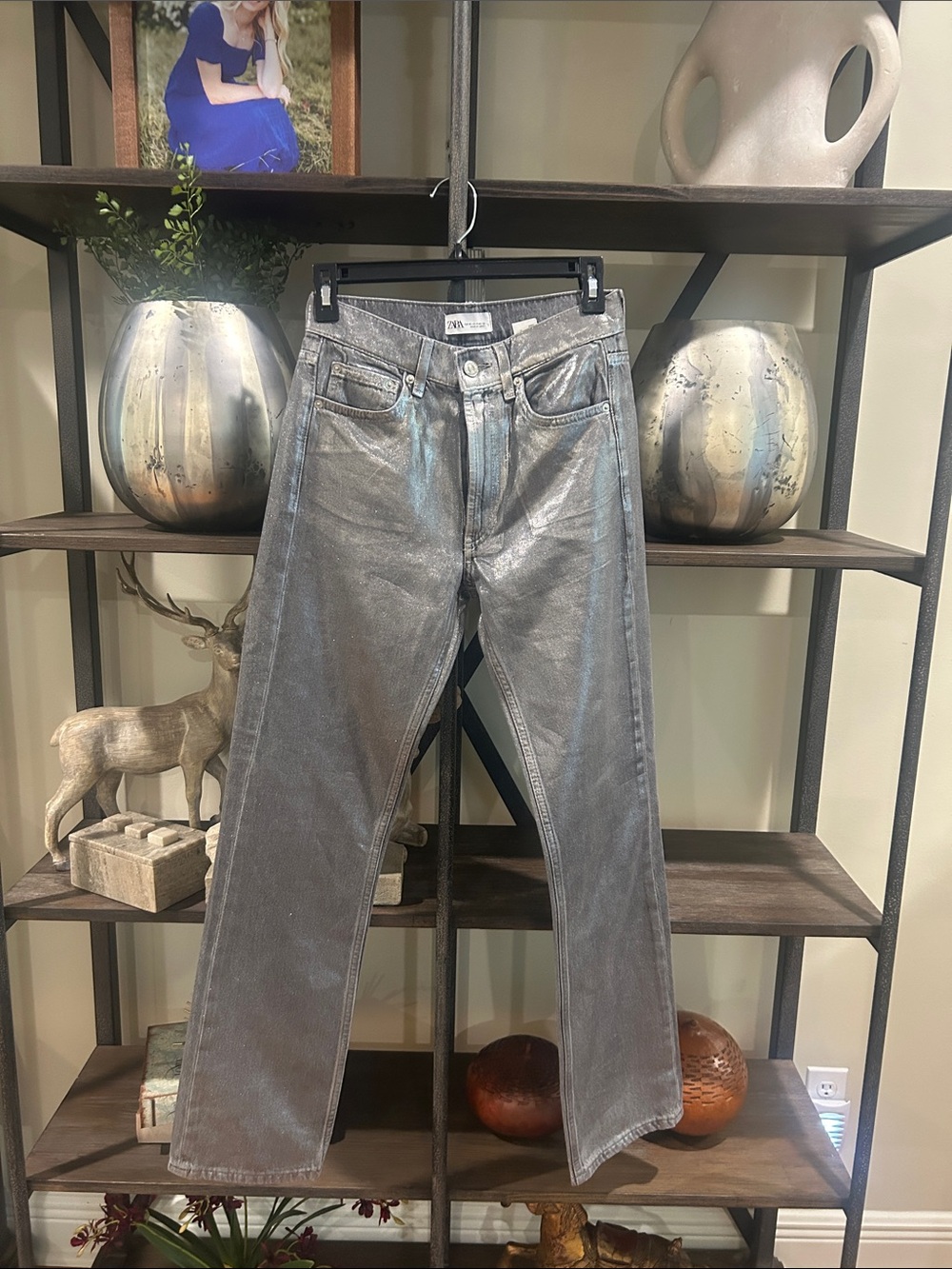 Zara 0 Metallic Silver women’s 0 Jeans -